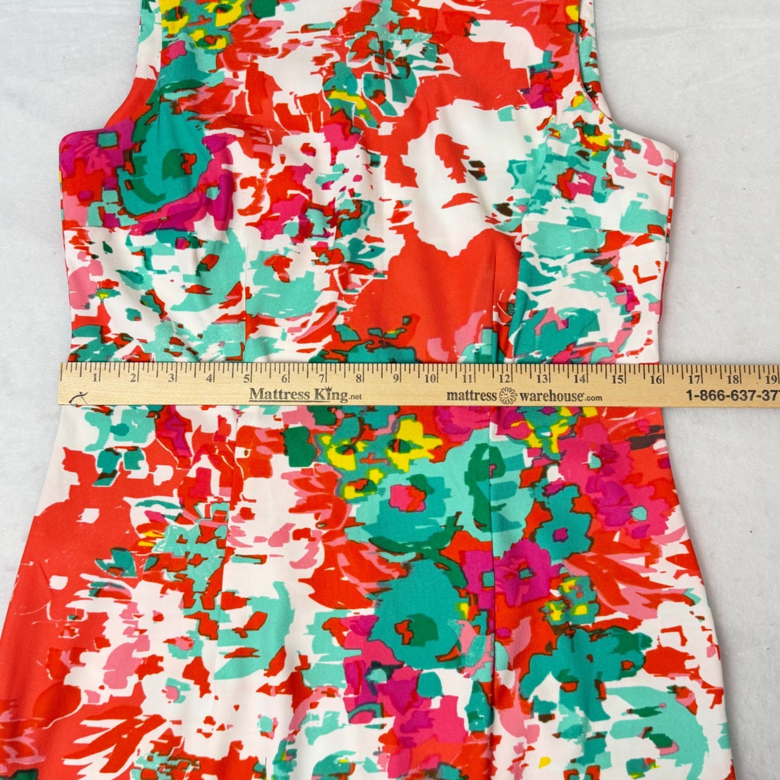 Alyx Limited Womens Abstract Multi Floral Sheath Dress Orange Teal Pink Size 10