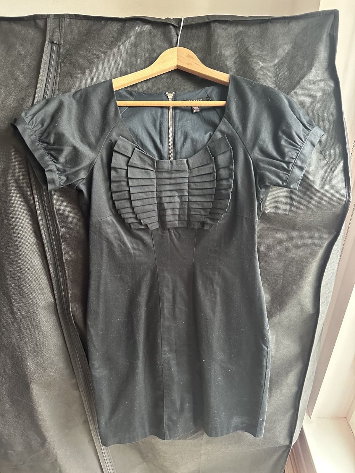 Ted Baker Little Black Dress Front Ruffles Ted Size 1 UK 8