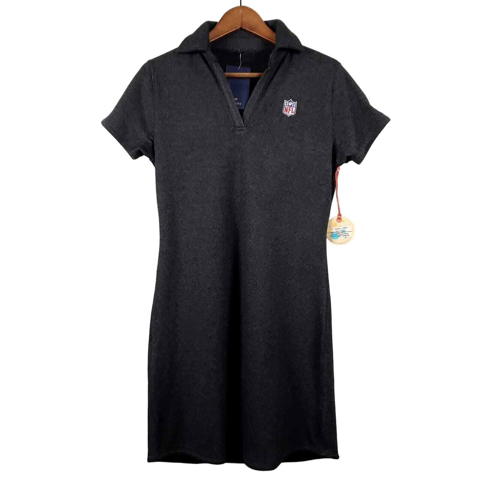 NEW! Fanatics NFL Knit Polo Dress Charcoal Grey – M