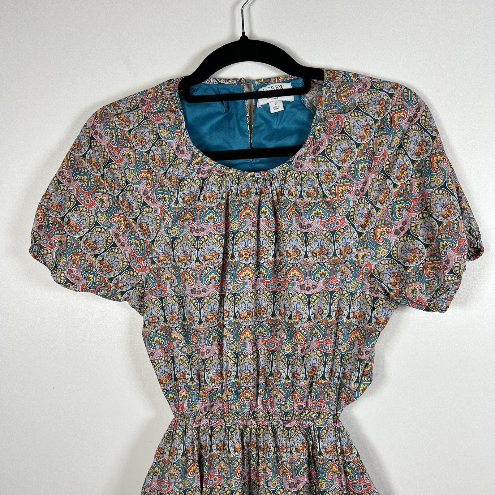 J. Crew Side Cutout Organic Cotton Dress in Liberty Giorgia Duke Fabric Size 6