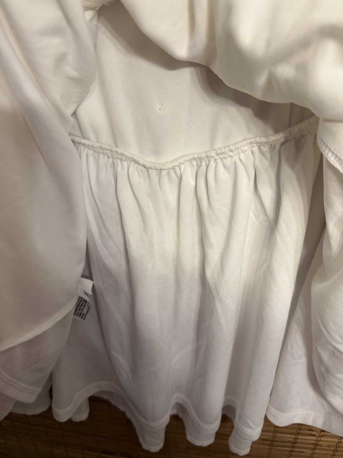 Wild Fable White Mini. Drop Waist Covered Buttons. Sz Small Rayon/Linen