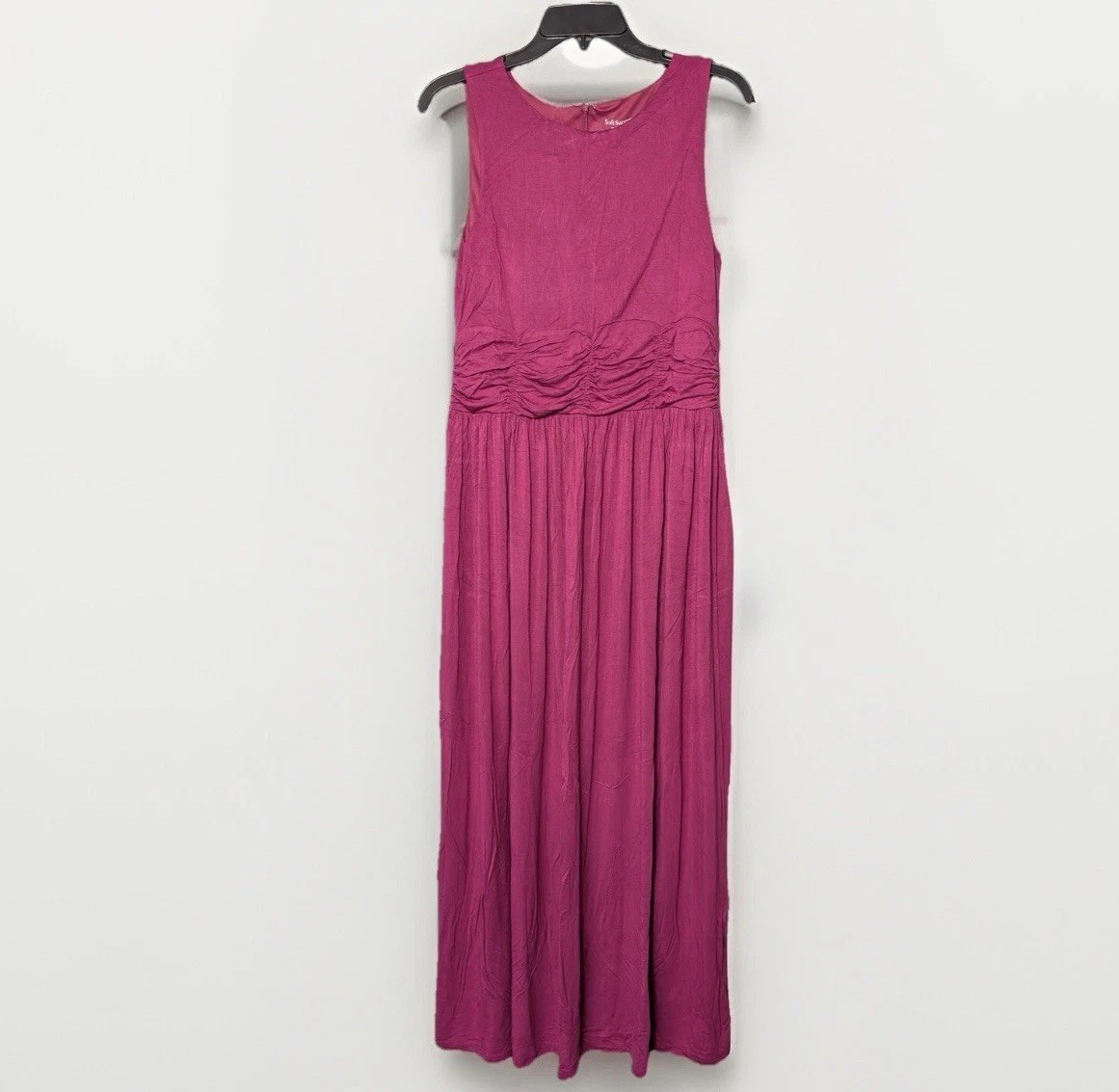 Soft Surrounding Purple Pink Maxi Dress Rouched Waist Women’s Size Small