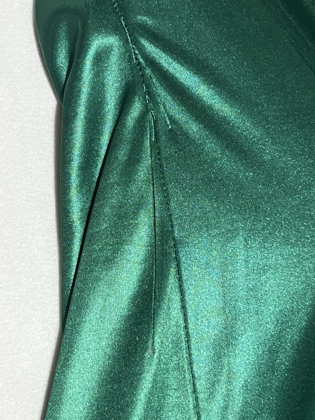 City Triangles Halter Gown S Emerald Green Sparkle Satin Fairy Mermaid Prom Y2K
