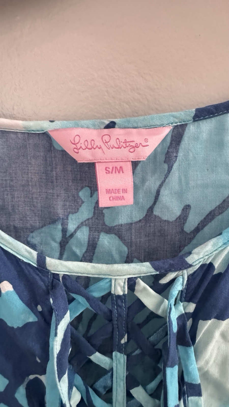 Preowned, size small, Lilly Pulitzer Lindamarie Caftan W/front tie detail