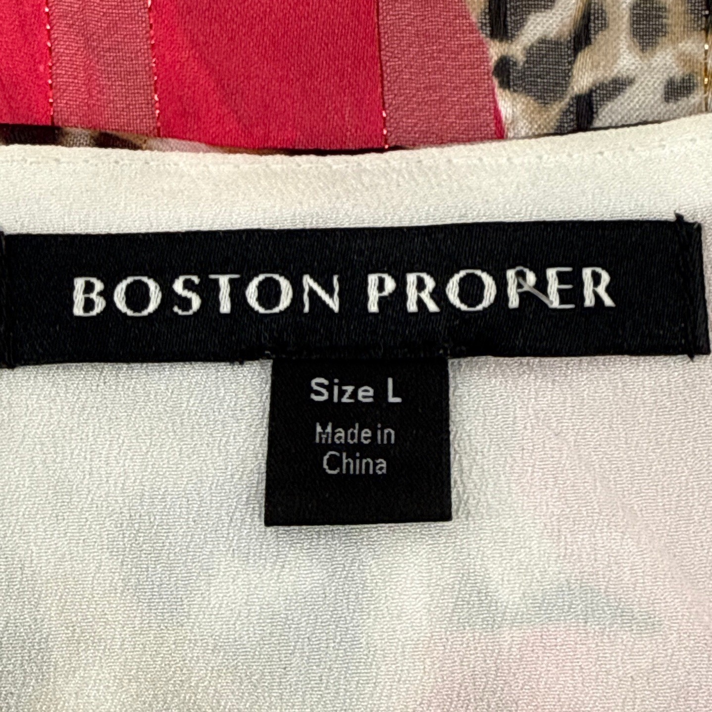 Boston Proper Pink Floral Leopard Print Wrap Dress Gold Lurex Bell Sleeve Large