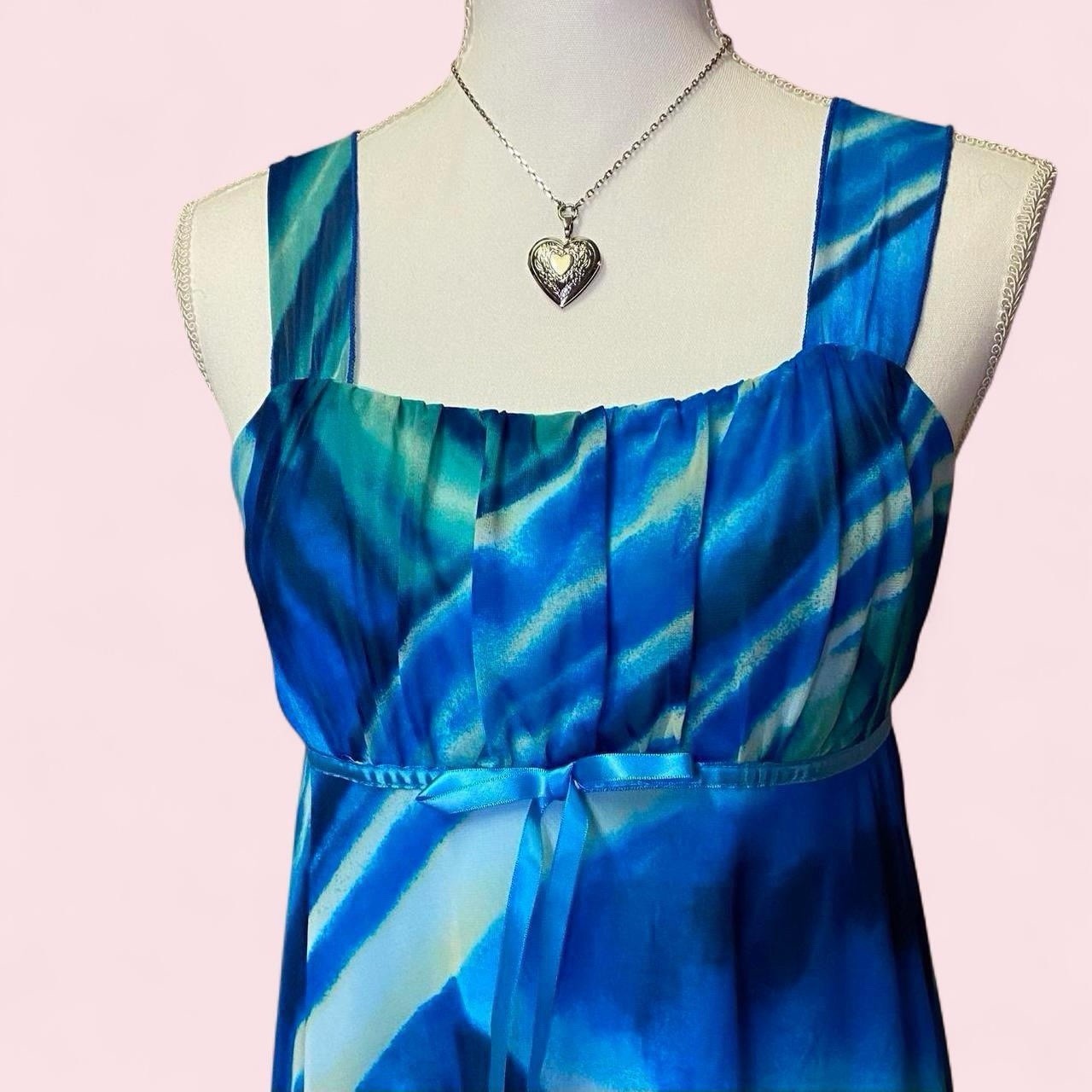 Vintage Y2K Speechless Blue Flowy Babydoll Maxi Dress Size 16 1/2