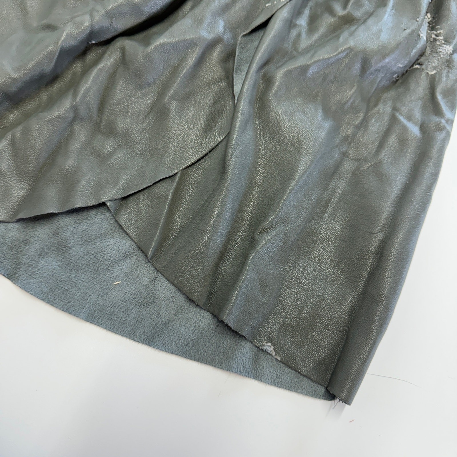 Saylor Dress Womens Small Olive Green Veronicka Faux Leather Mini V Neck Wrap