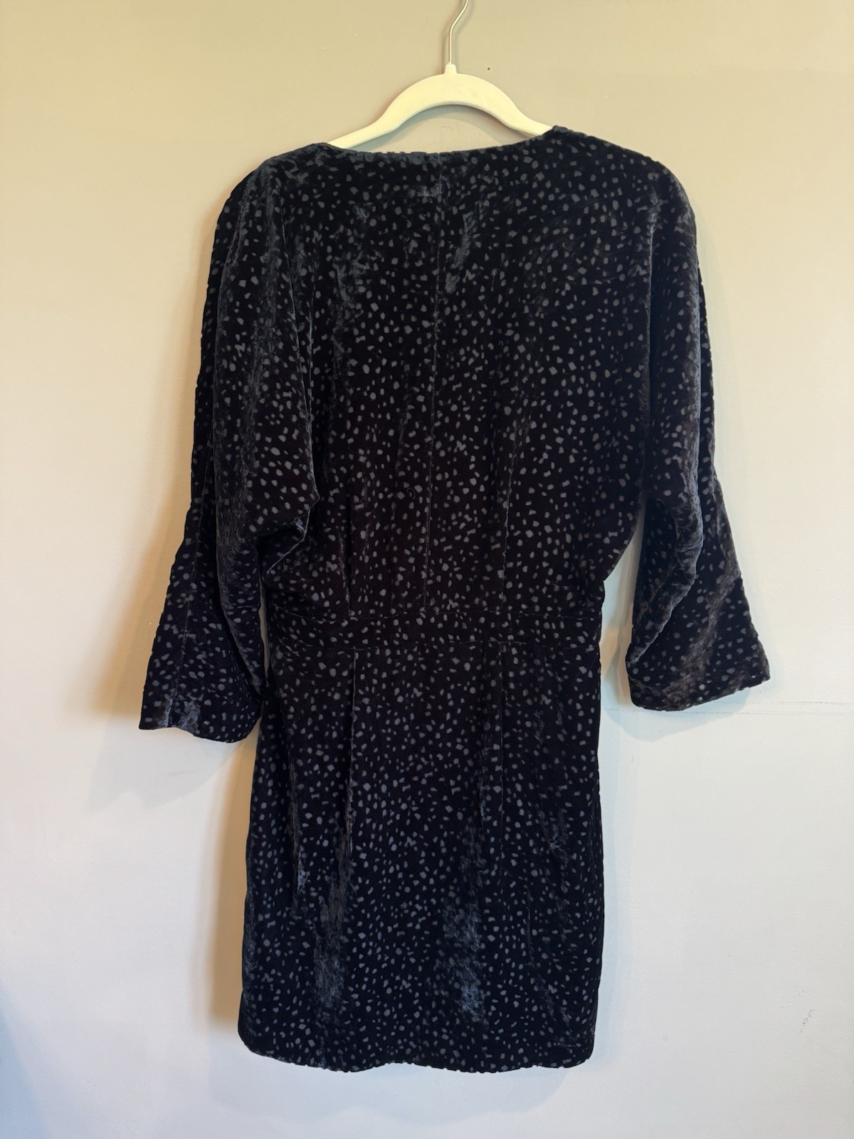 PARIS ATELIER & OTHER STORIES Velvet Wrap Dress Women Size 10Burnout Dots Black