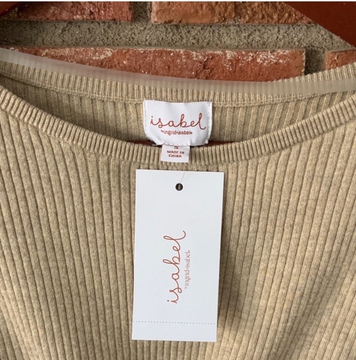Isabel by Ingrid & Isabel Size Small Maternity Sweater Dress Taupe Tan NWT