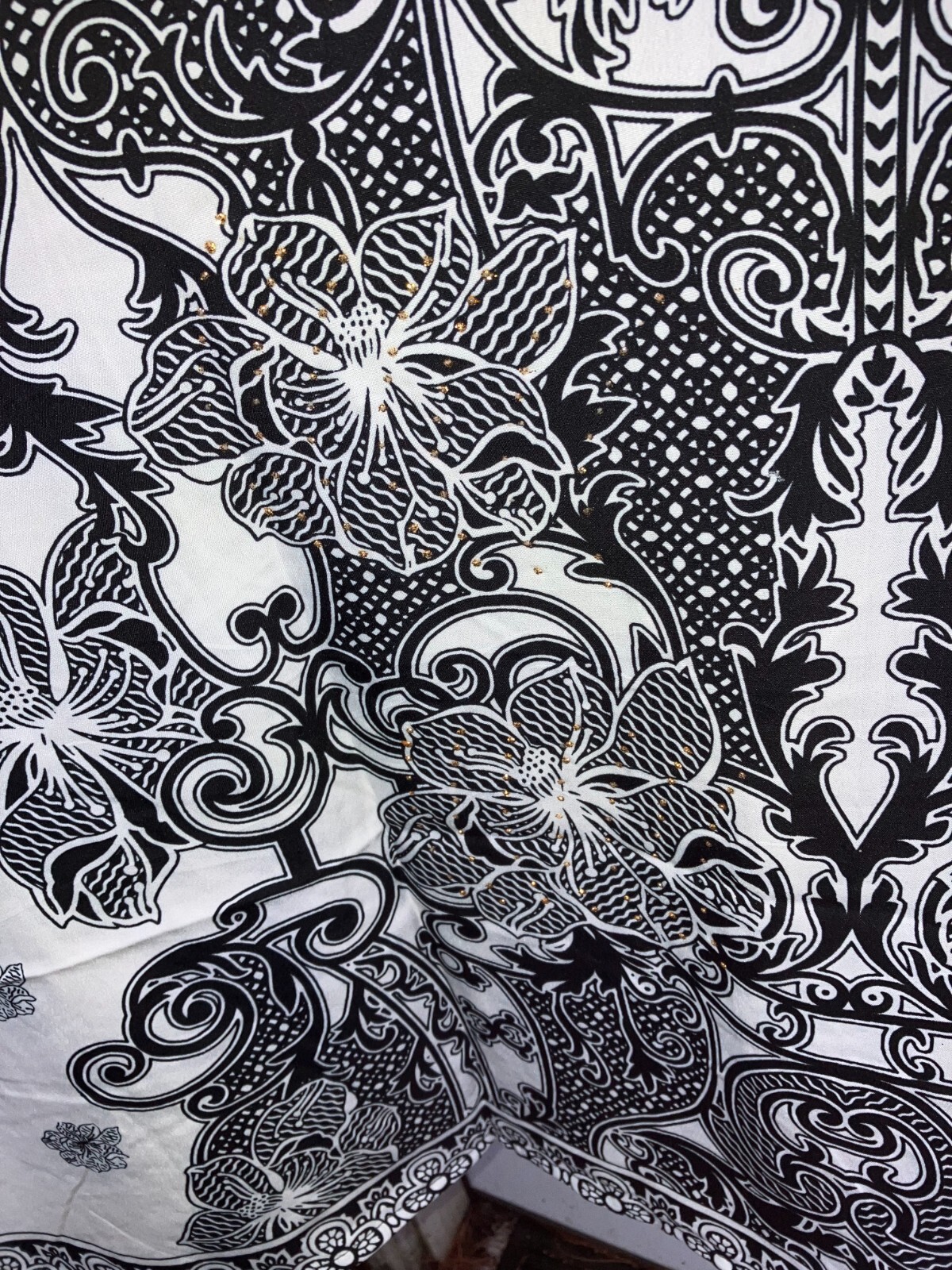 NEW NWT MUMU 2X 3X SANTE KAFTAN CAFTAN HOUSE DRESS BLACK & WHITE #HJ