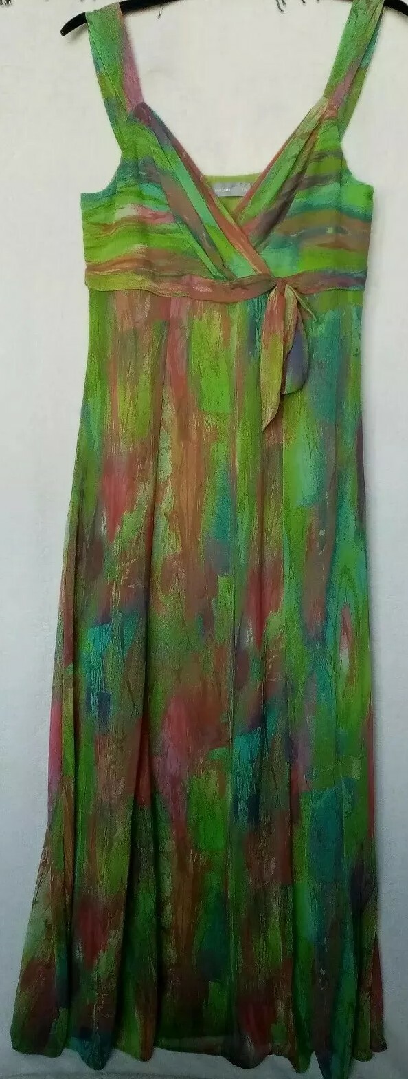 PER UNA SIZE 10R COLOURFUL MAXI DRESS FULLY LINED MARKS & SPENCER BNWOT