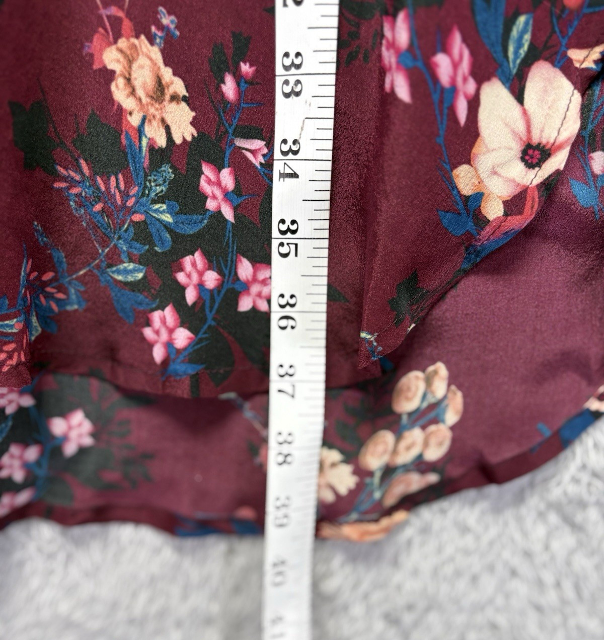 Tolani Burgundy Floral Mandala Silk High Low Tunic Dress Boho 2X Women’s Plus