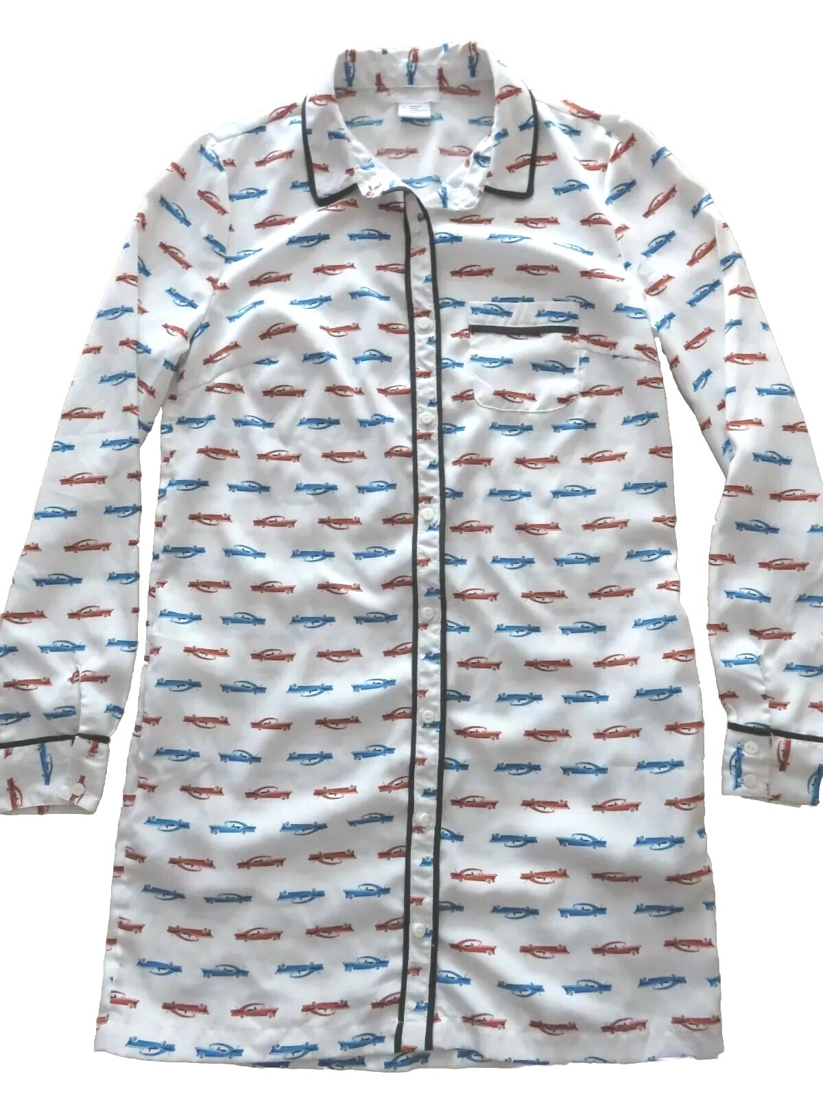 Cooperative Dress Car Print Button Down Short Multi Color Pop Art Retro S
