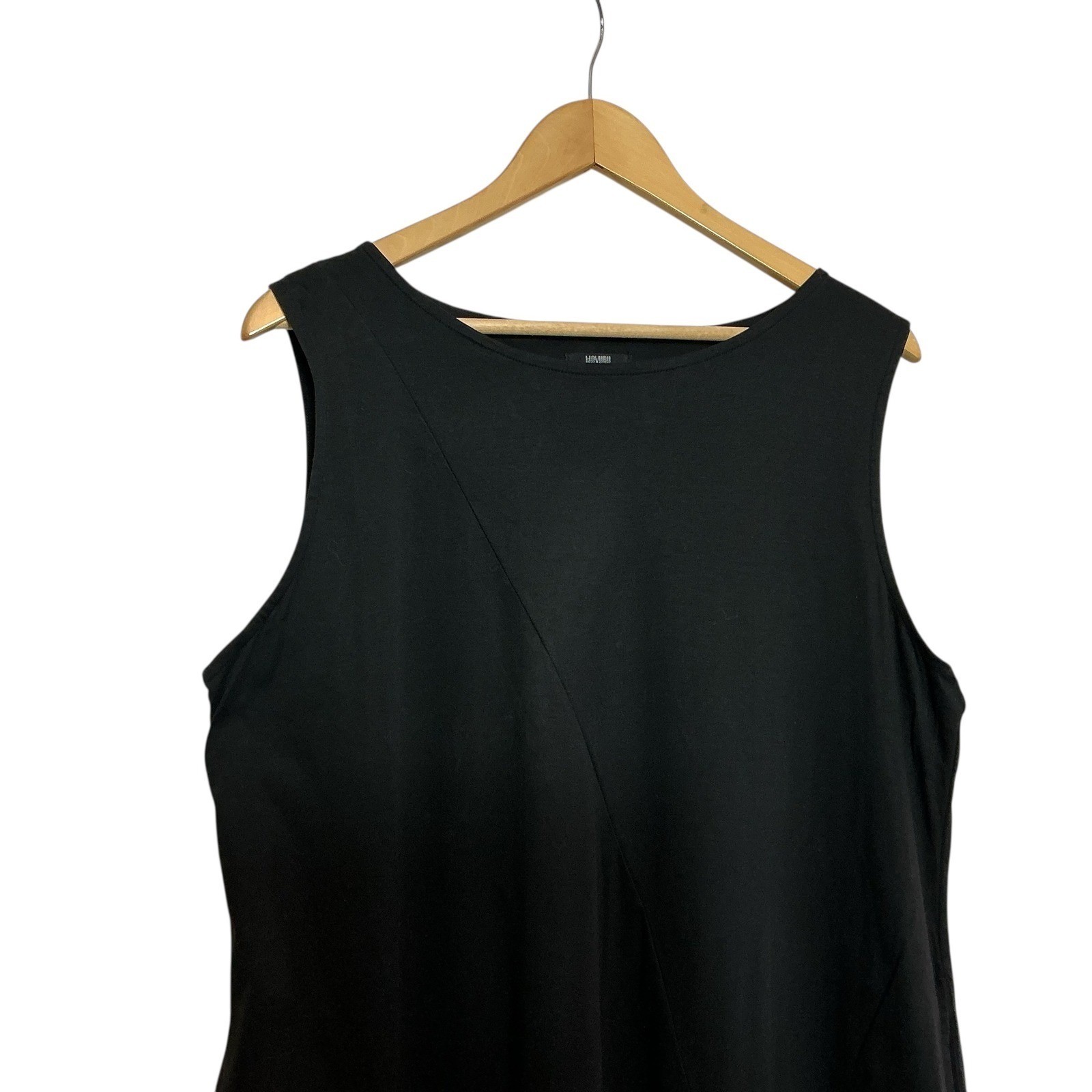 Moyuru Large Black Cotton Tunic Pullover Dress Pockets Japan Lagenlook Relaxed