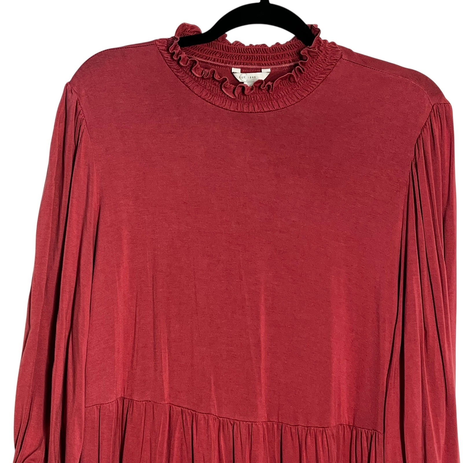 Cato Est 1946 Womens Plus 18/20W Pink Ruffle Neck Tiered Midi Dress 3/4 Sleeve