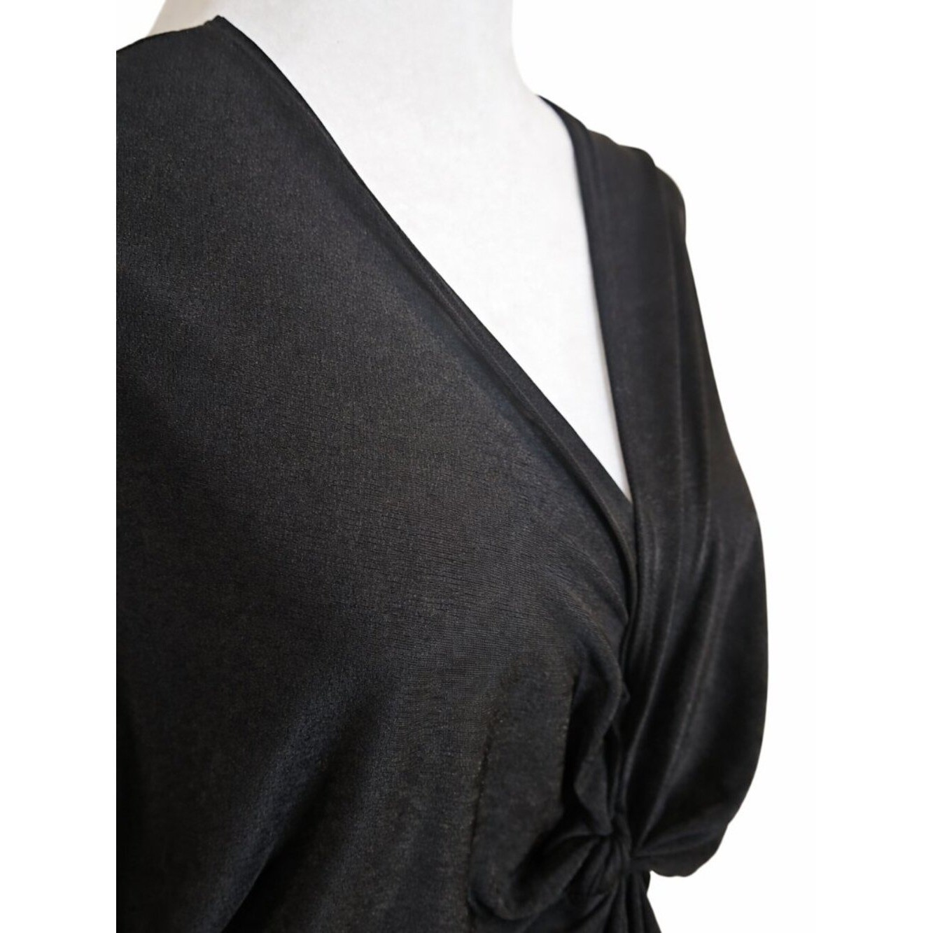 NWT Black Plunge Neck Front Slit Midi Dress 2X Curve