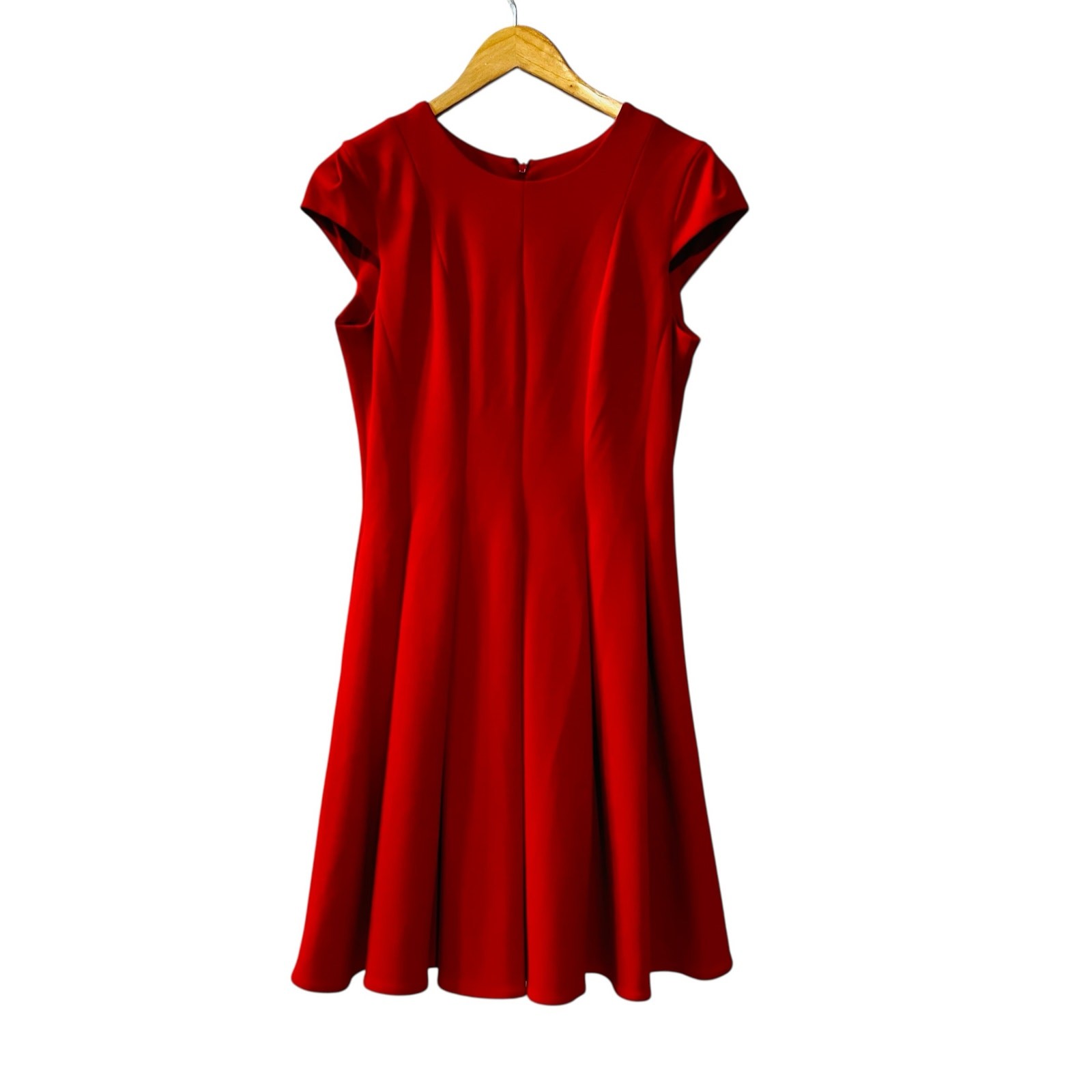 Julia Jordan Cap Sleeve Inverted Pleated Dress Size 4 Red