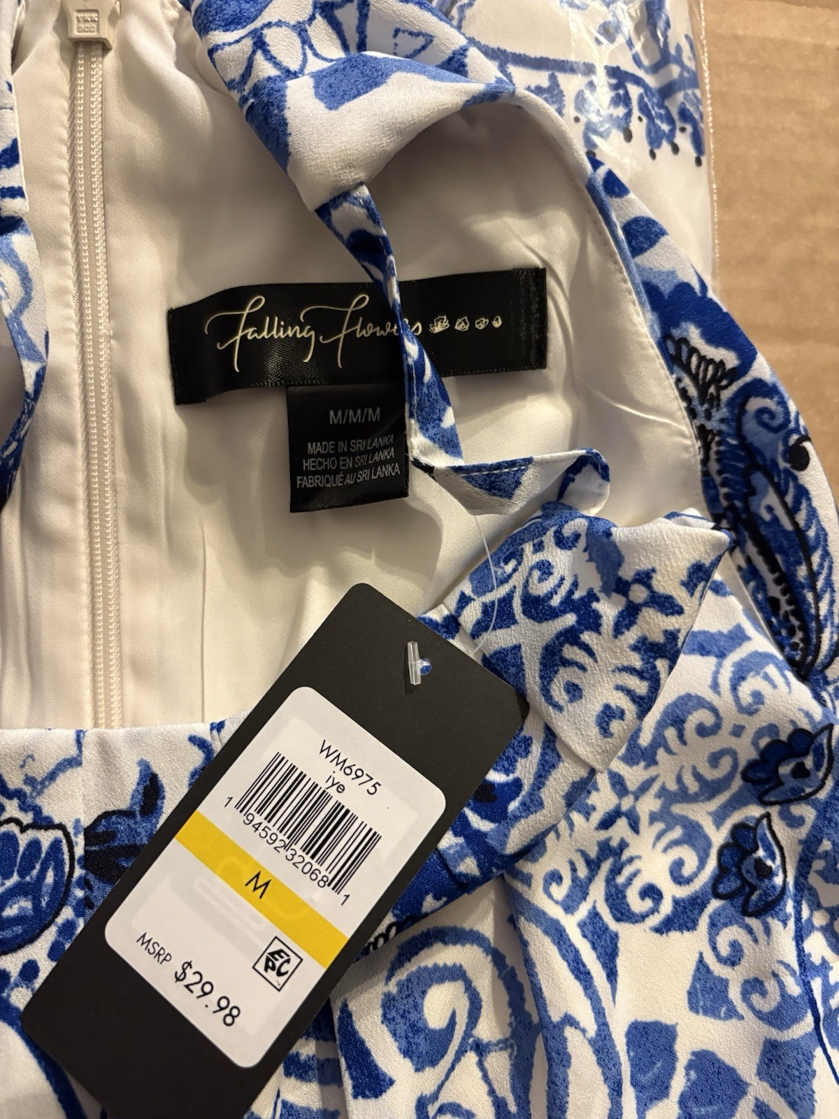 💙 Falling Flowers Blue & White Halter Dress | NWT | Size M