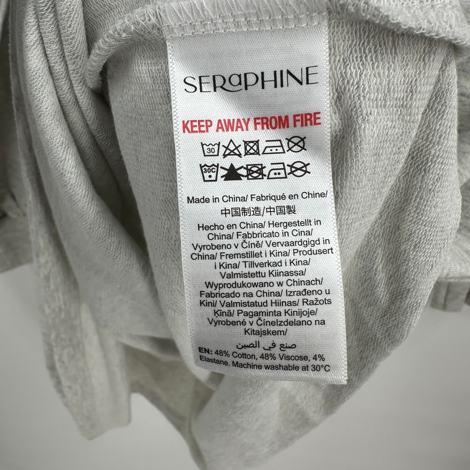 Seraphine Cassidy Grey Casual Drawstring Maternity Nursing Dress Size M NWT