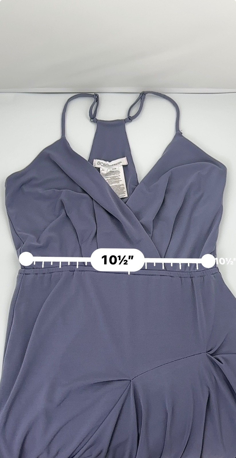 BCBGeneration XXS Vapor Asymmetrical Cocktail Dress V Neck Draped Midi