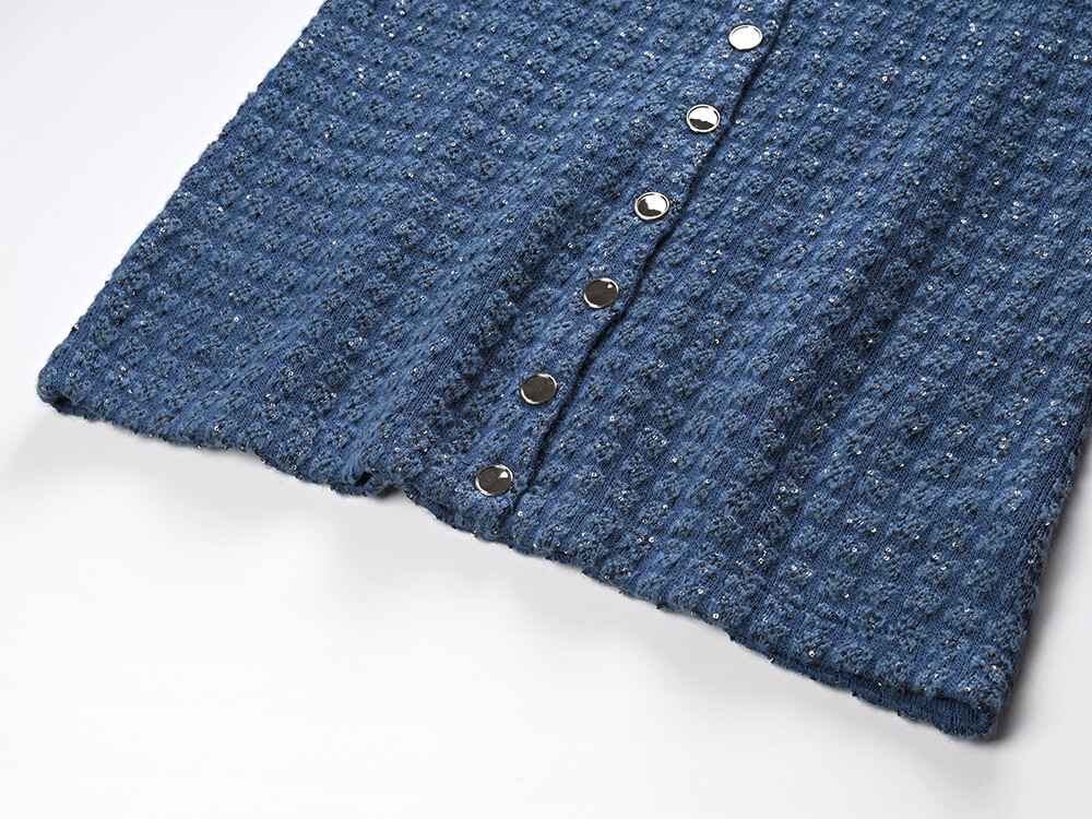 Sandro Blue Waffle Knit Jacket Coats/Trousers /Sleeveless Dresses Women