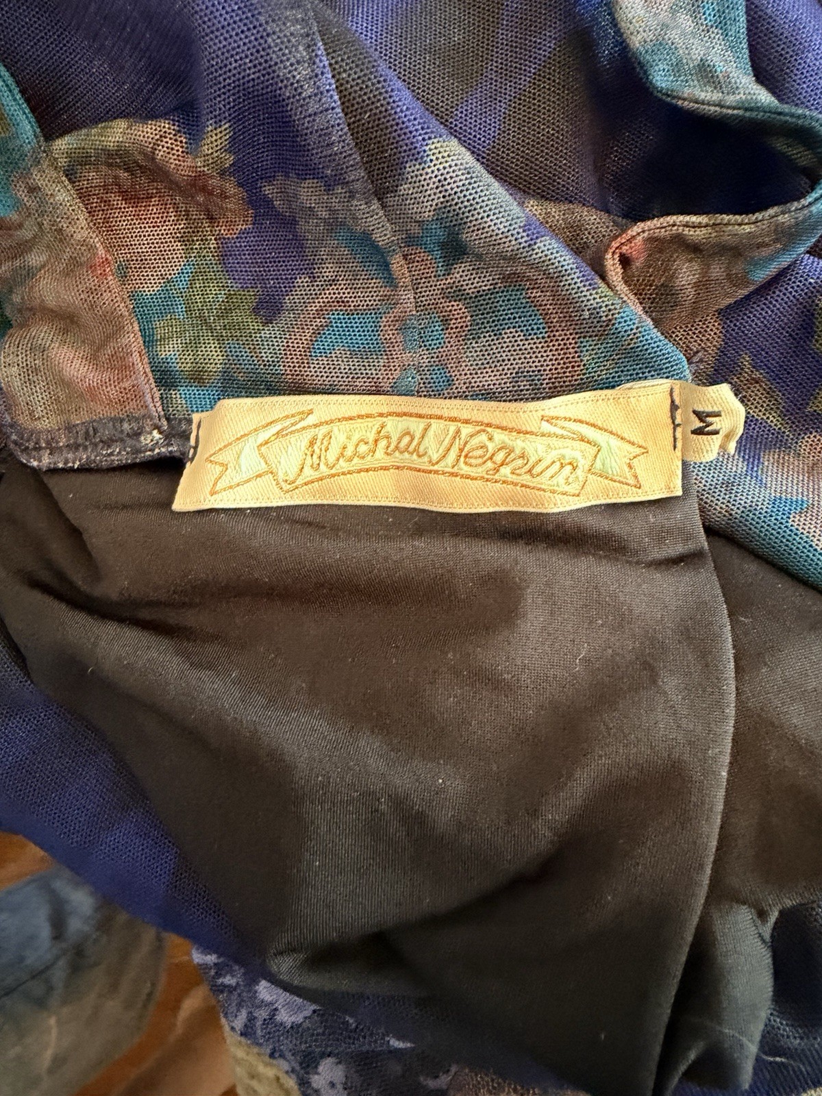 Michal Negrin Elegant Full length Floral dress Size Medium + Bag
