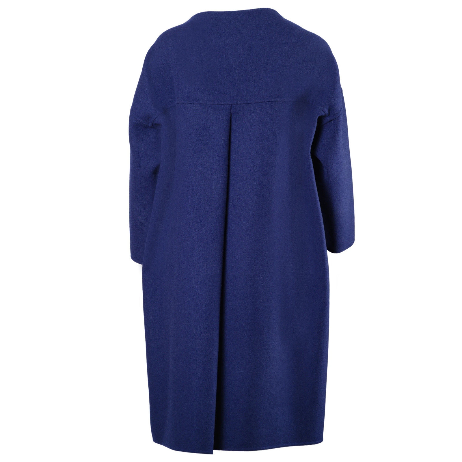 Jil Sander Blue Wool Cashmere Shift Dress Long Sleeve Designer Midi Dress