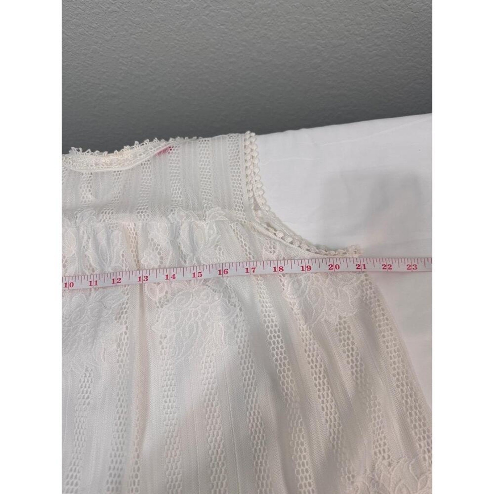 White Lace Overlay High Neck Cottage Core Peasant Sleeveless Dress Womens XXL