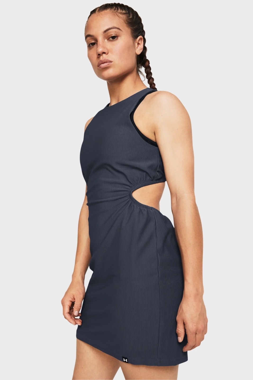 NWT Women’s Under Armour Project Rock Gray Let’s Go Grind Active Mini Dress