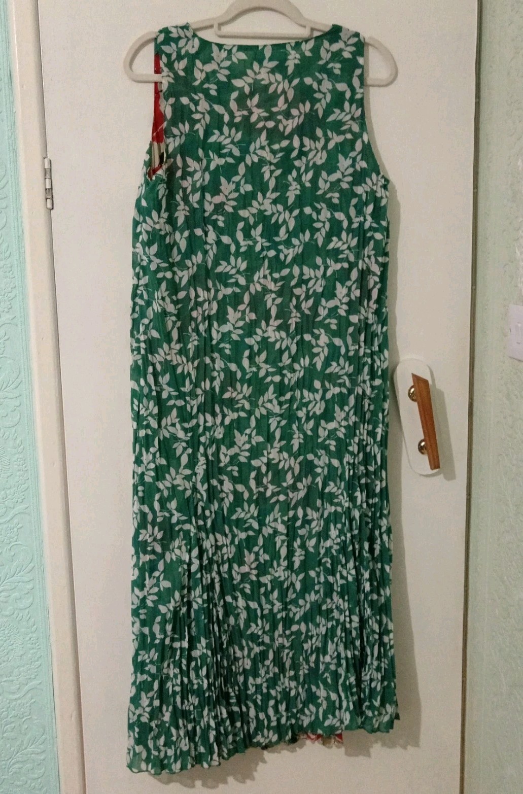 JD Williams Reversible Maxi Dress Size 14 Green Tropical Print Sleeveless 2 in 1