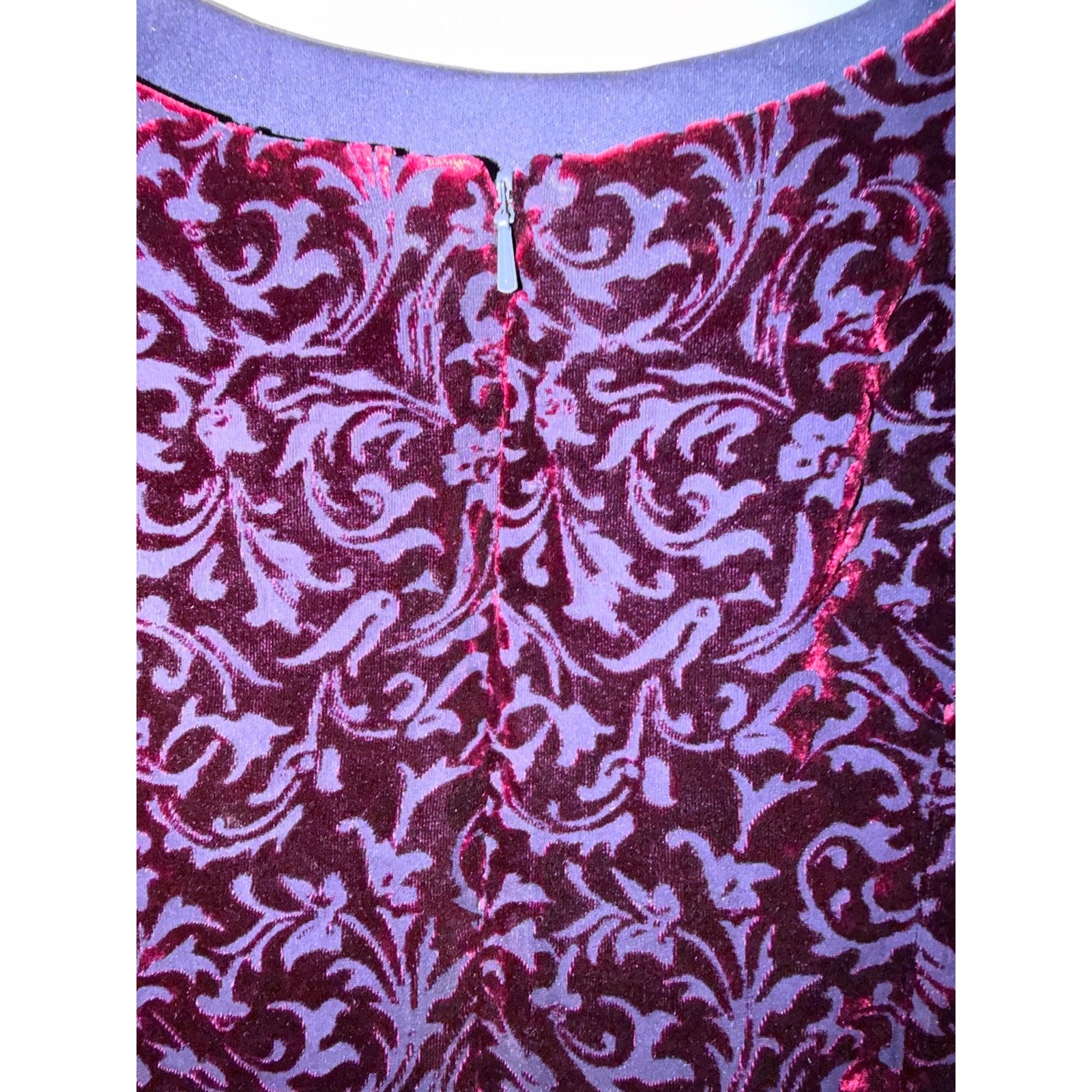 Vtg 90s Y2K style Moda International Rayon Silk Velvet Burnout Dress Size 12