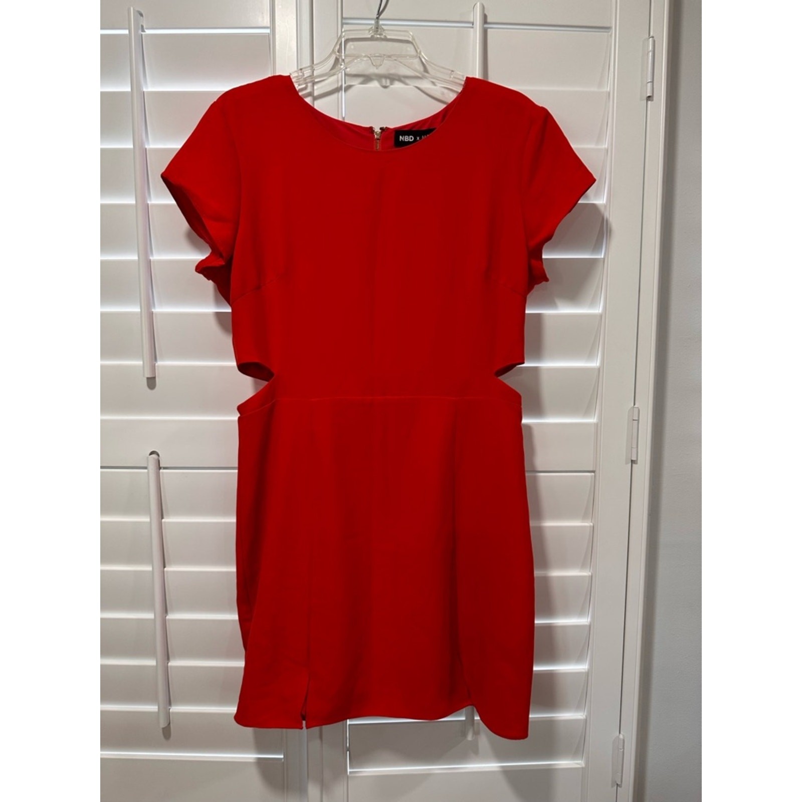 NBD x Naven Red Cutout Mini Dress Large NWT Cocktail Revolve Flame Scarlet Party