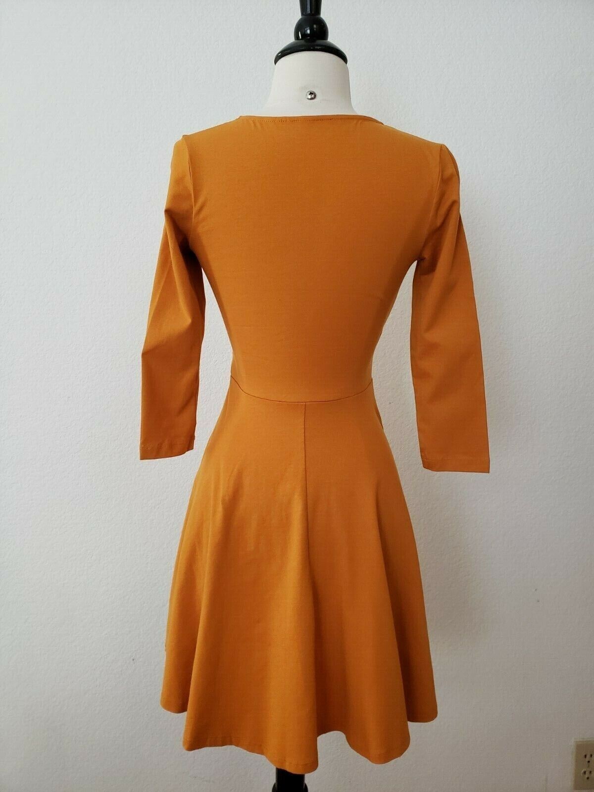 New Dress Size Small Surplice Yellow Mini Skater Fit & Flare