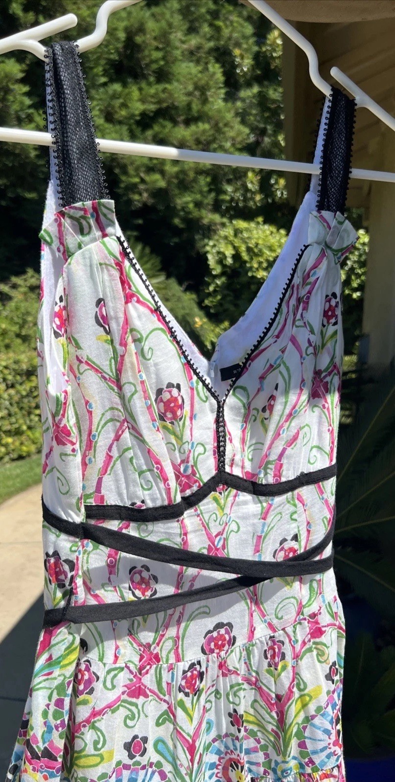 Vintage Nanette Lepore Cotton Silk Lightweight Sleeveless Belt Sundress Dress 6