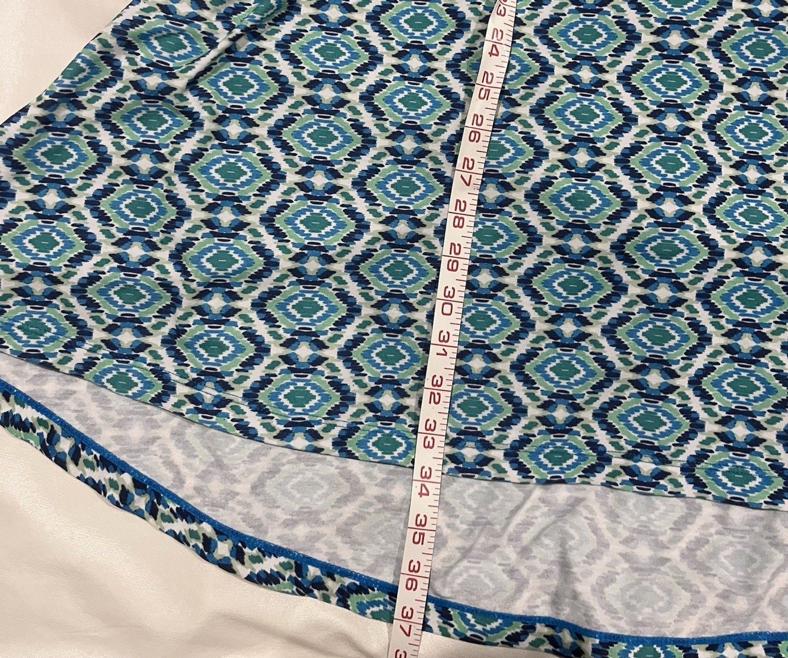 PrAna Cali Aztec Pattern Green Blue Racerback Athletic Tank Dress Sz M Shelf Bra