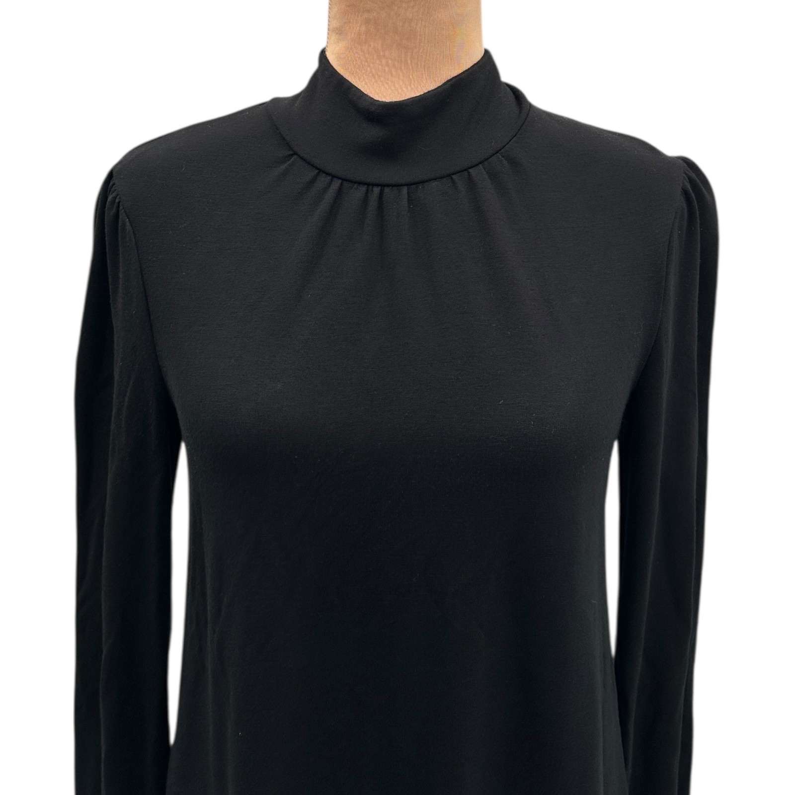 Sweetees Black Mock Neck Studded Cuff Long Sleeve Dress Medium Stretch