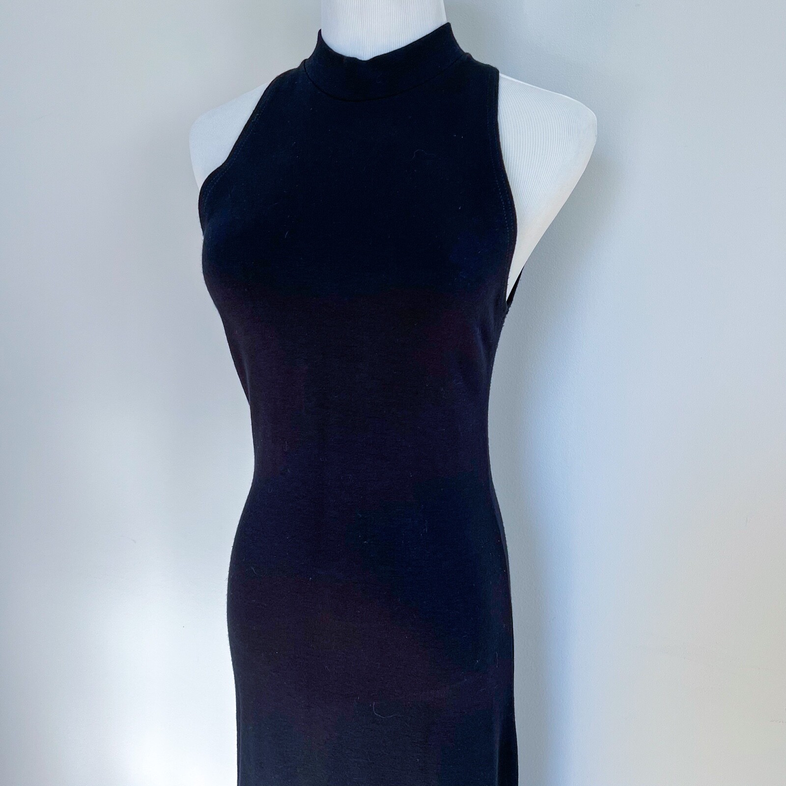 Rebecca Collection | EU38 6 Sexy Maxi Mock Neck Halter Stretch Dress Back Slit