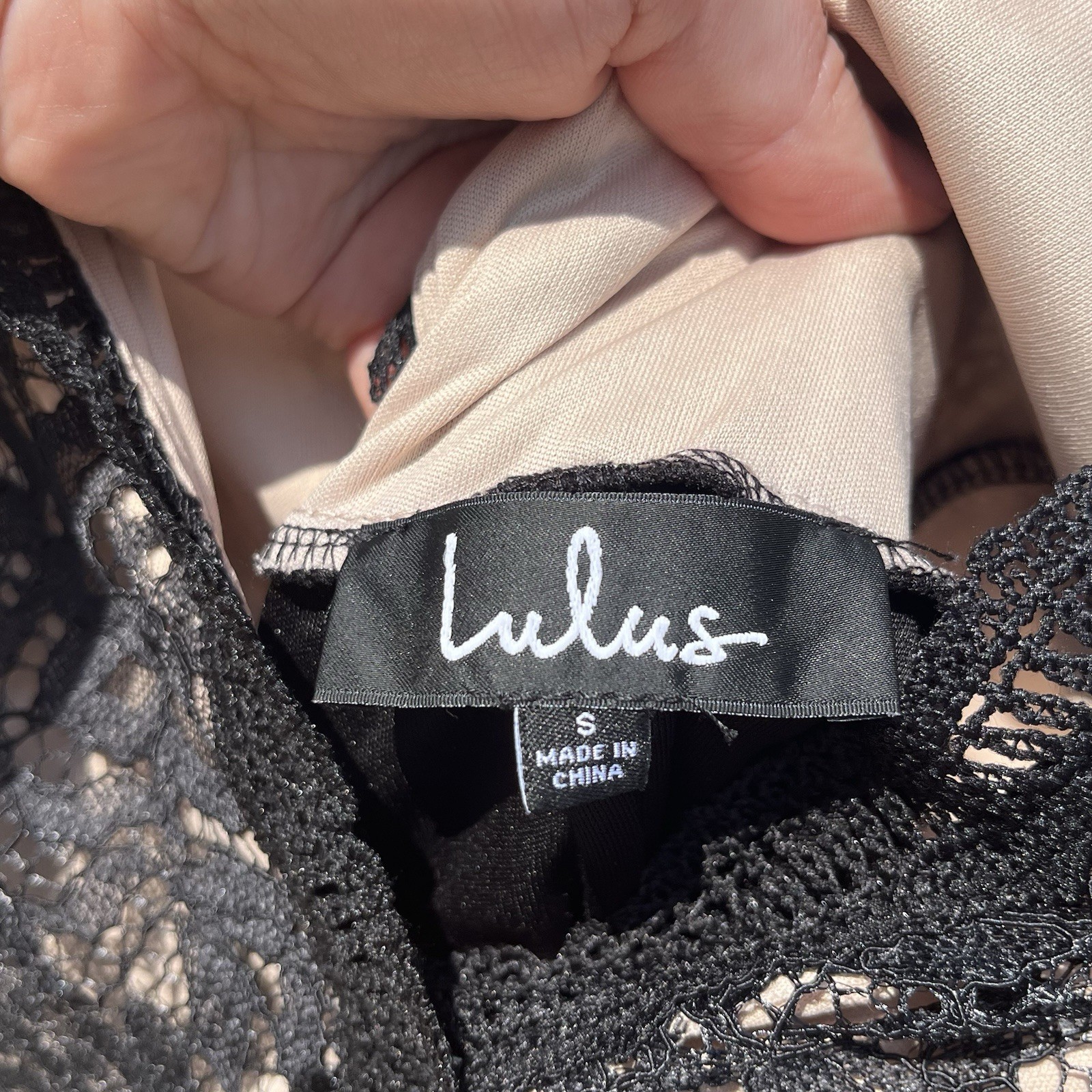 Lulus Give a Glam Black Lace Lace-Up Bodycon Mini Dress Size S Homecoming NEW