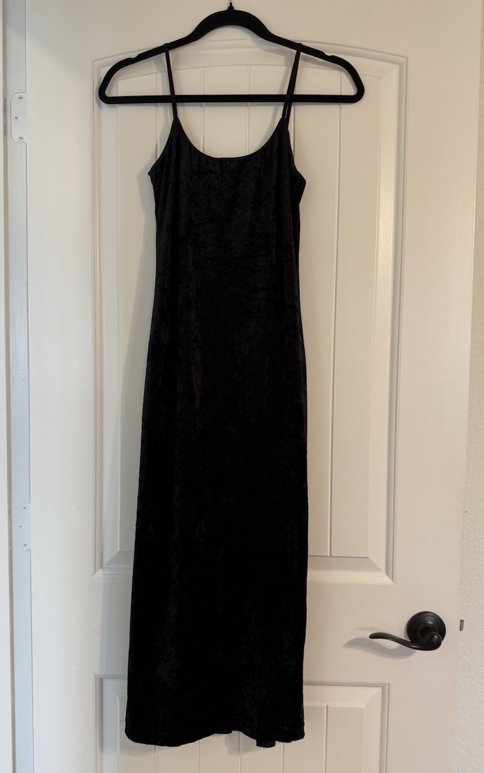 Possessed True Vintage 90s Spaghetti Strap Black Velvet Maxi Dress XS