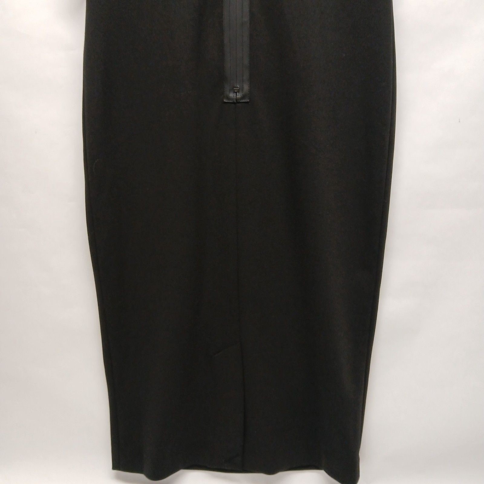 Karl Lagerfeld Paris Dress 0 Black Sleeveless Mock Neck Midi Zip Logo Pockets