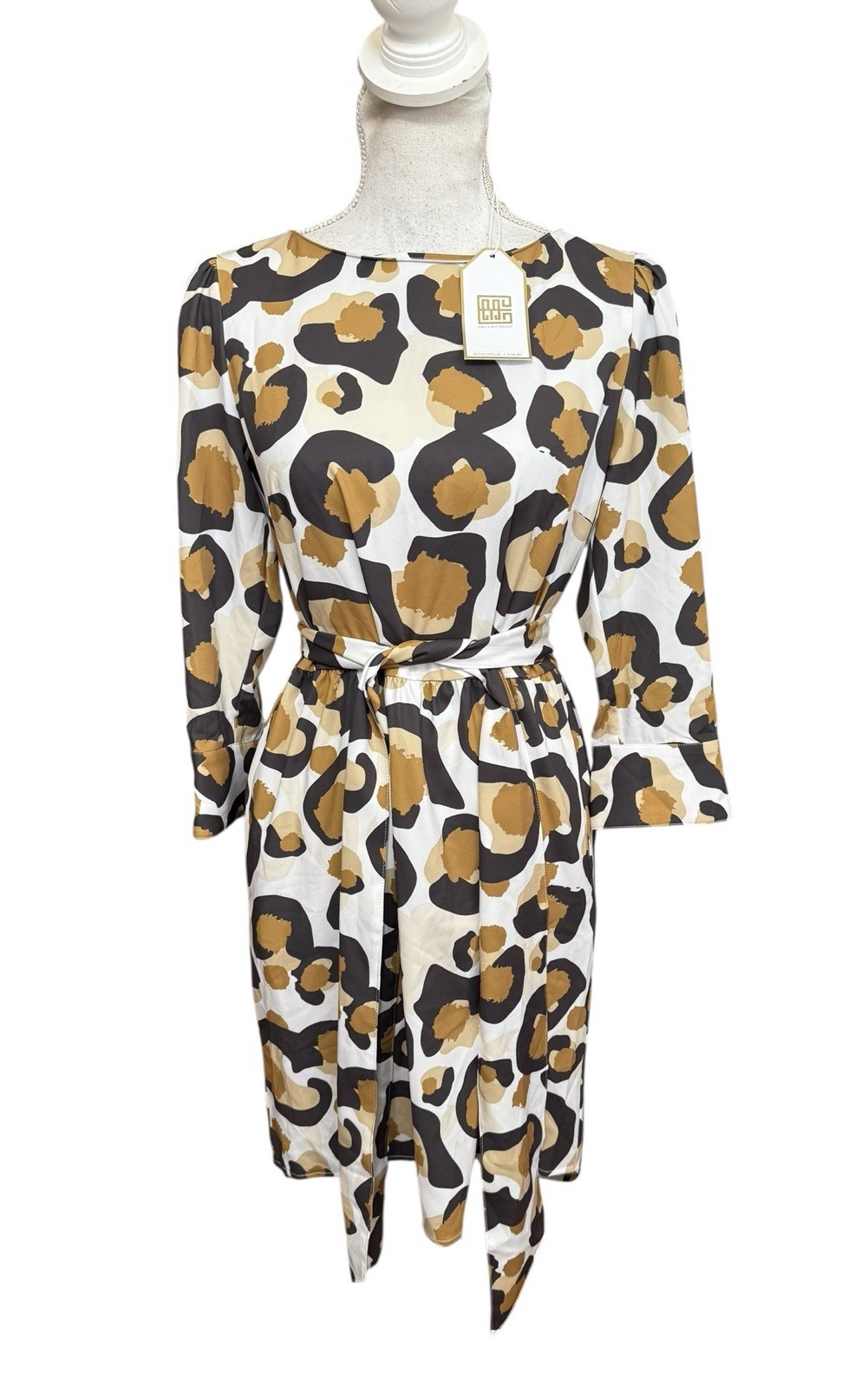 Emily McCarthy Emily Dress In Classic Spot Cheetah Size Small NWT