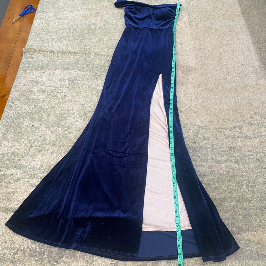 City Stuidio Size 0 Off Shoulder Princess Diana Velvet Velour Classic Slit Royal