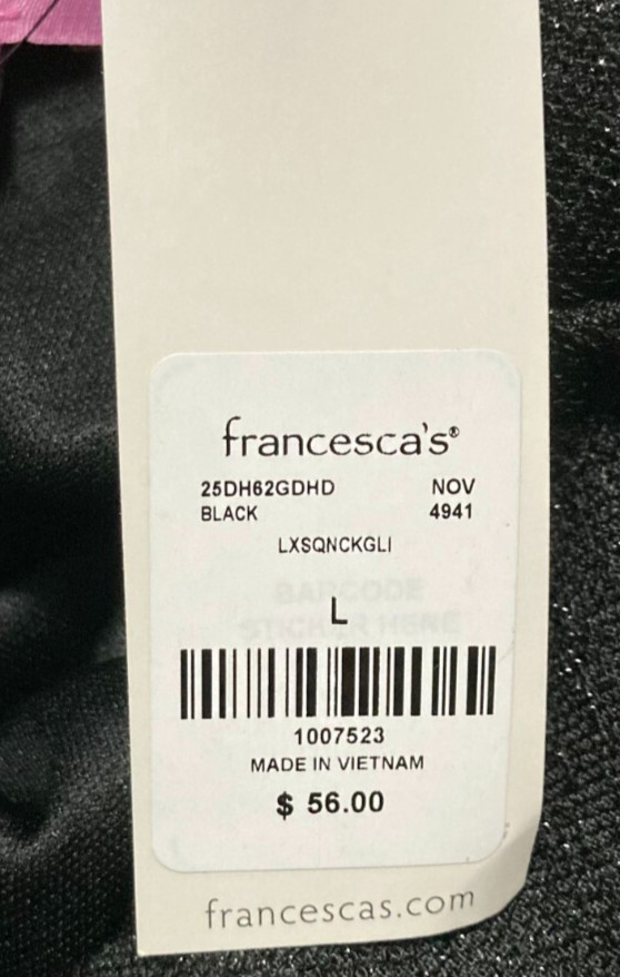 NWT $56 Francesca’s Women L Black Mini Dress Short Lined Cocktail Party Evening