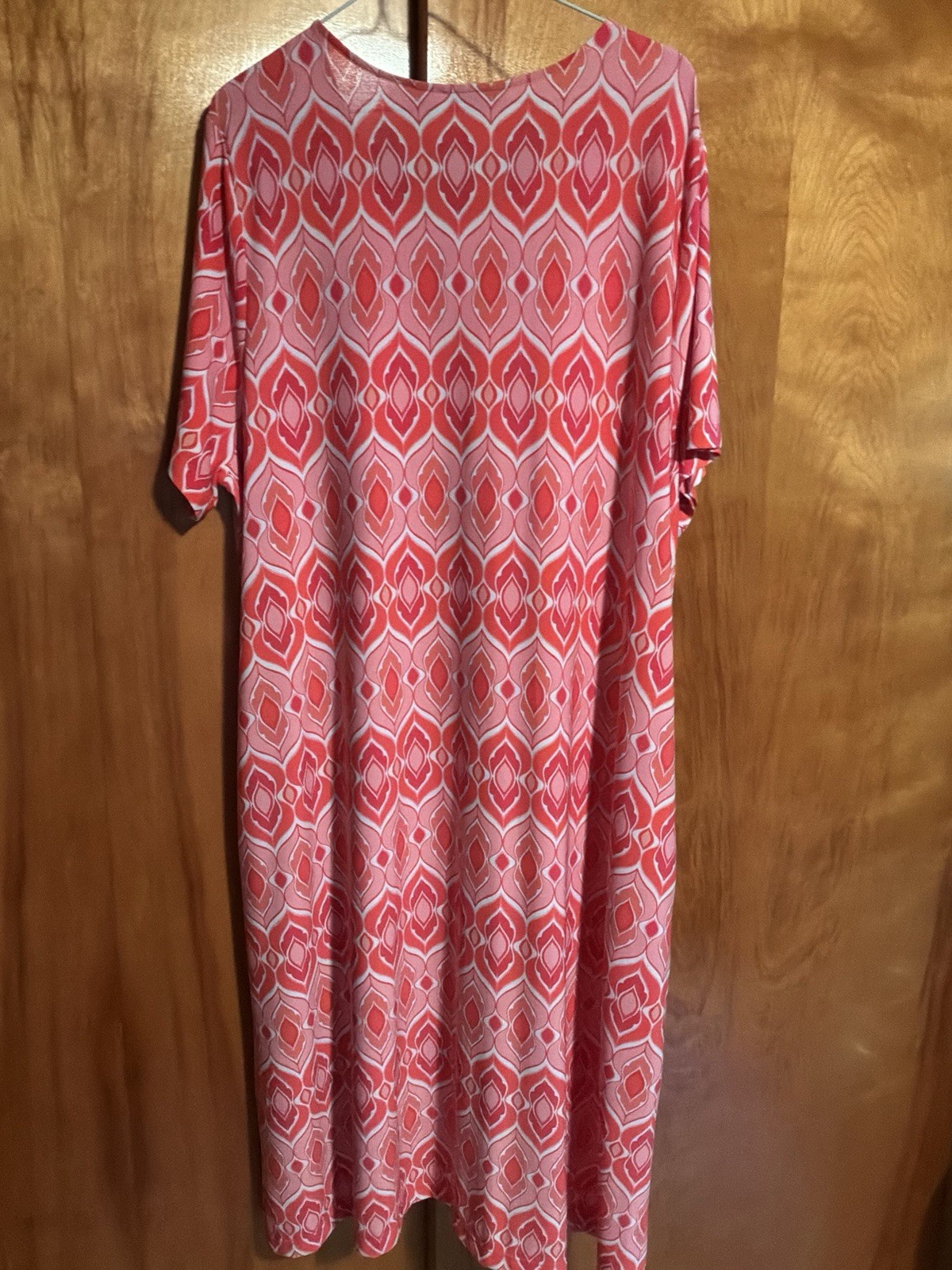 Susan Graver Liquid Knit Split Neck MIDI Dress Size 2X Excellent