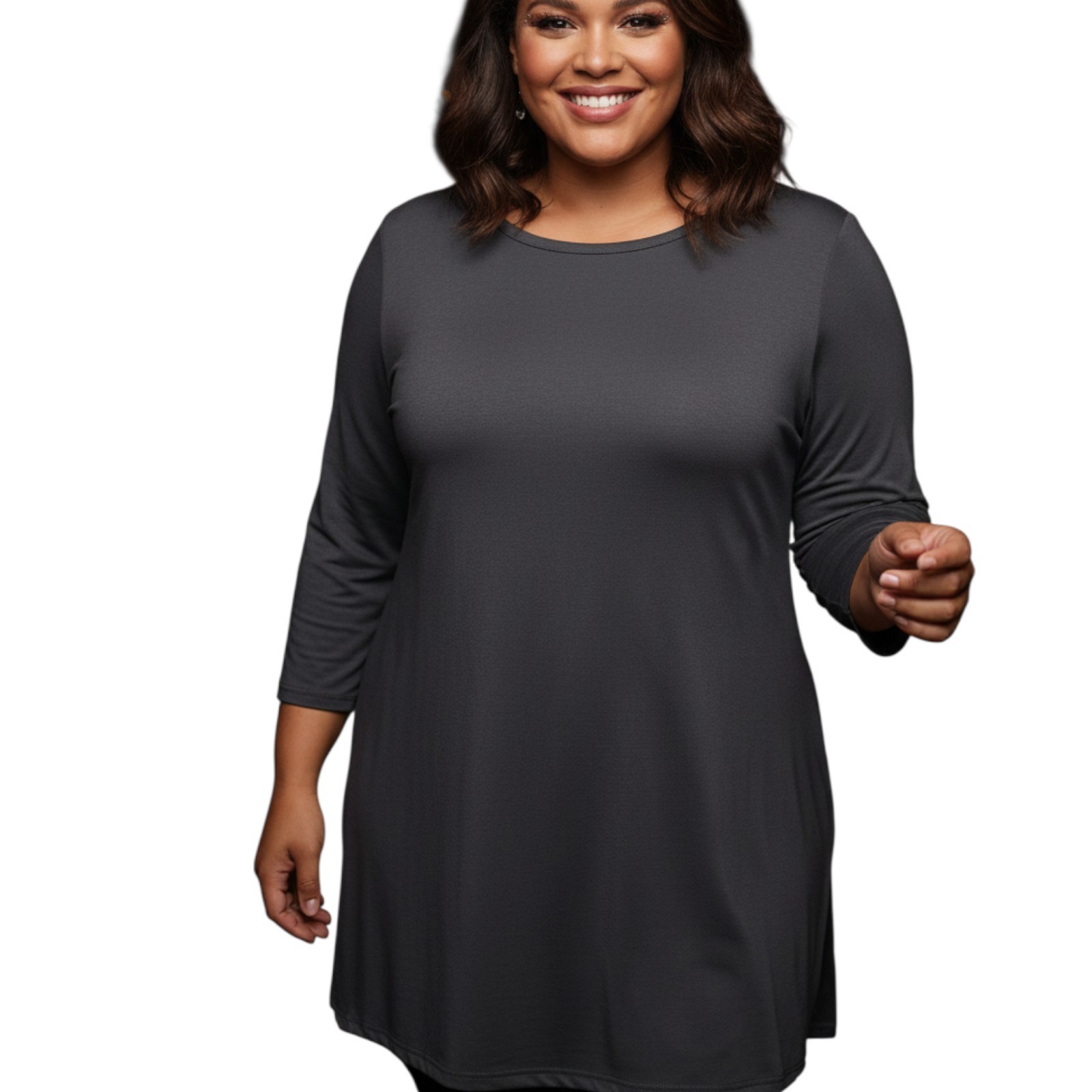 Little Black Dress Women XL Long Sleeve Knee Length Lightweight Pockets READ