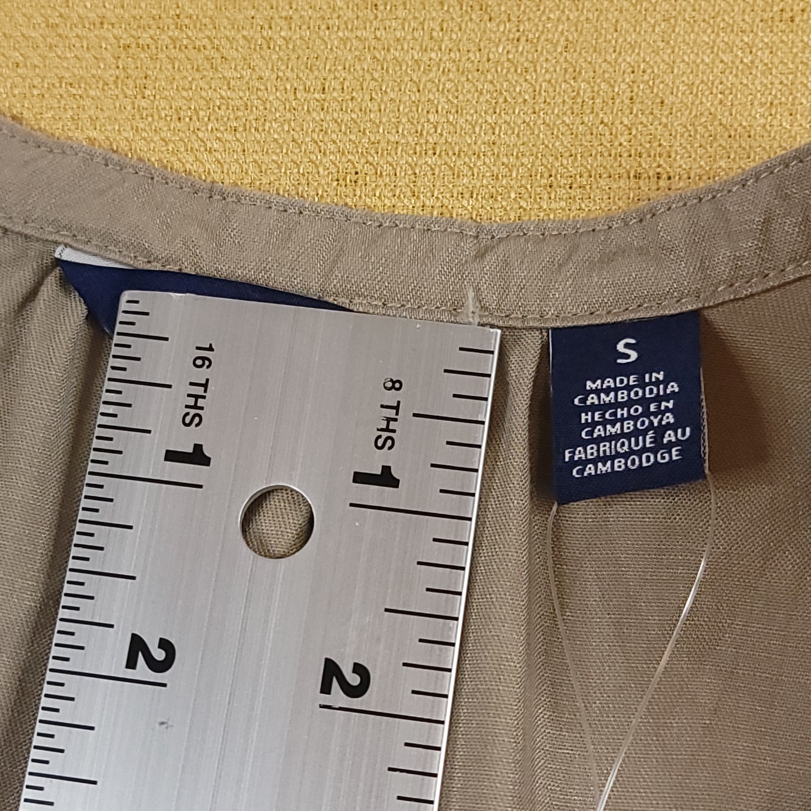 NWT Lands’ End Women’s Small Rayon Midi Dress Tiered Elastic Waist Tan V-Neck
