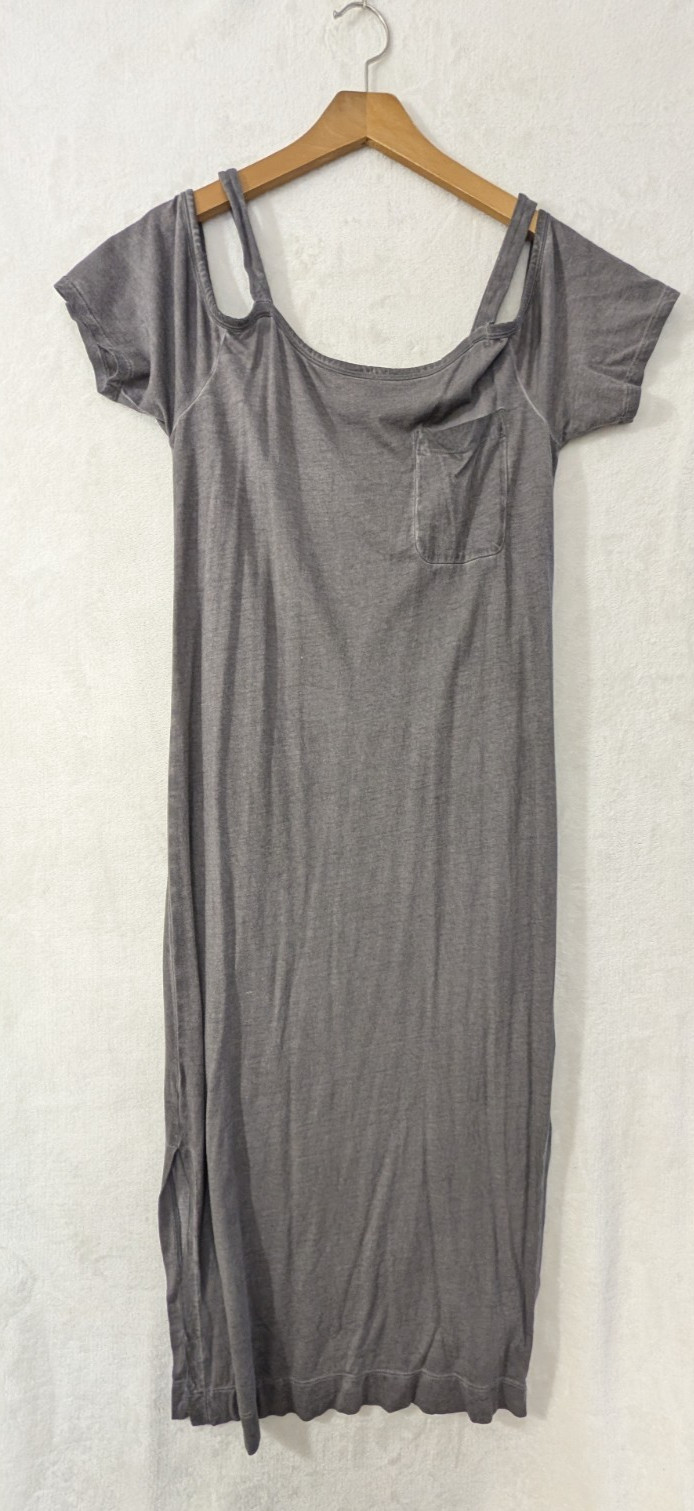 Anthropologie Cloth & Stone Midi Dress S Gray Acid Wash Cold Shoulder Minimilast
