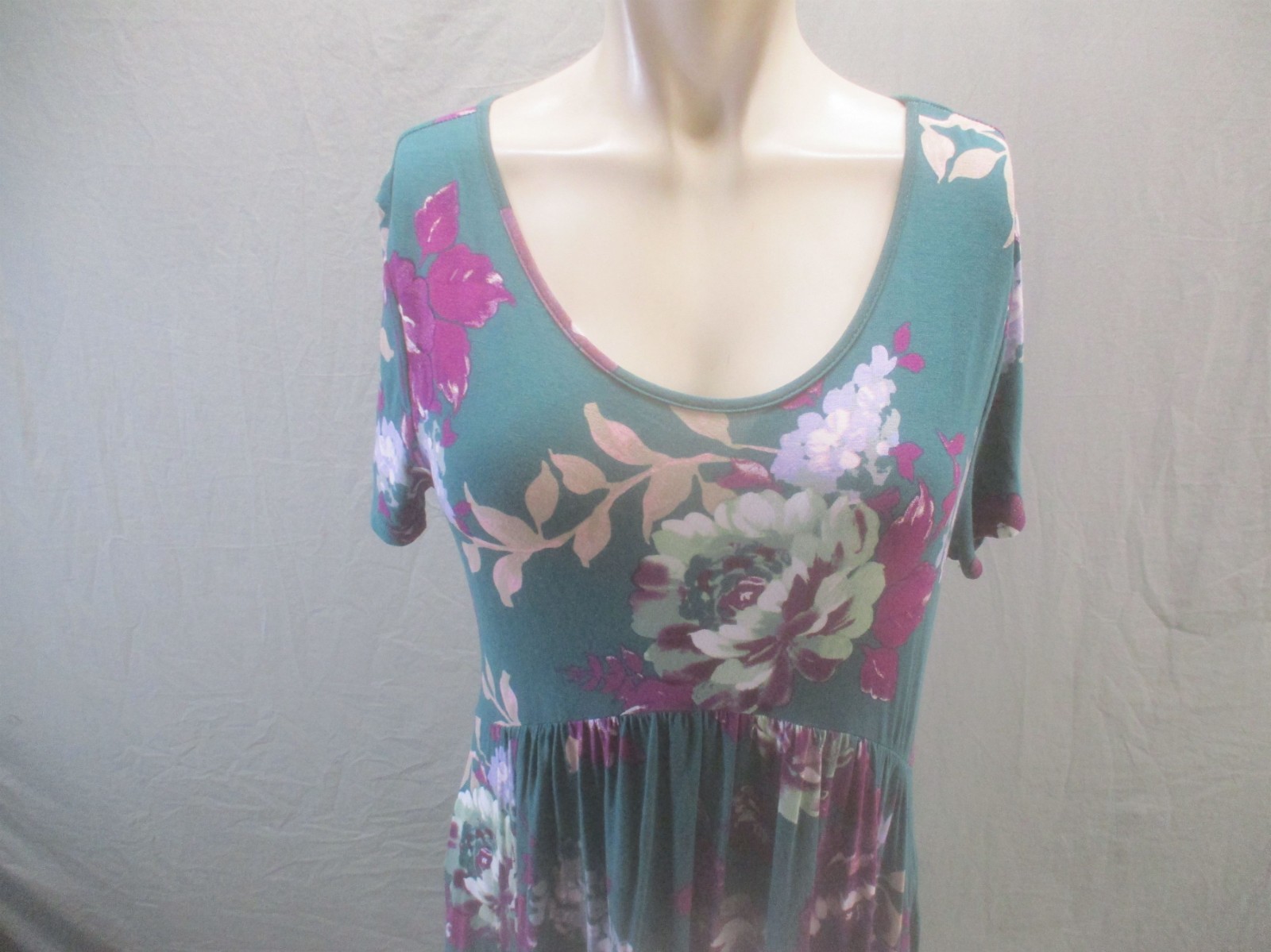 Unbranded Size M Womens Multicolor Floral Short Sleeve Beauty A Line Dress 744