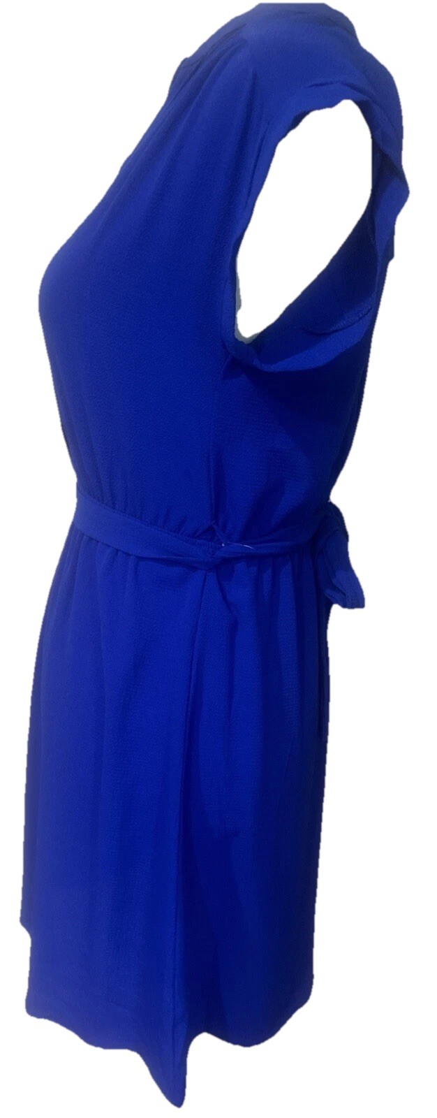 Monteau Los Angeles Royal Blue Short Sleeve Dress W/ Bow Belt Size Small New NWT