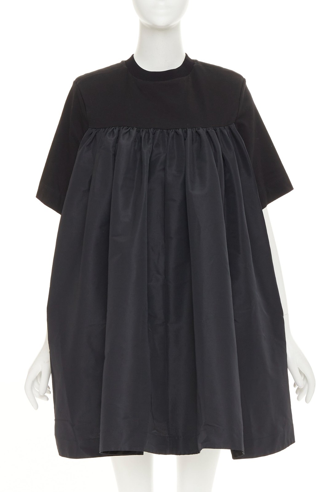 ALEXANDER MCQUEEN 2021 Hybrid Flared Back black cotton jersey dress IT40 S